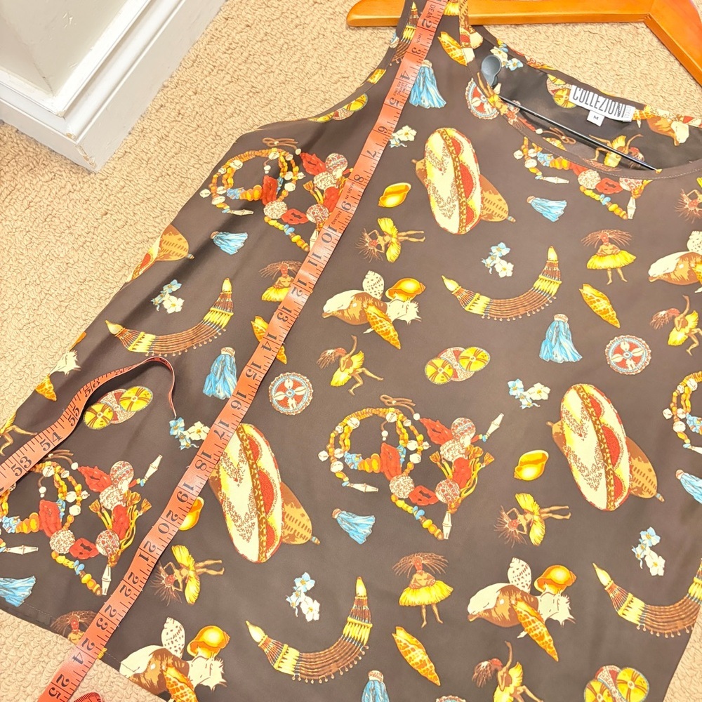 Vintage Collezioni Italy Silk Hawaiian Print Tank – Size M - Picture 7 of 8